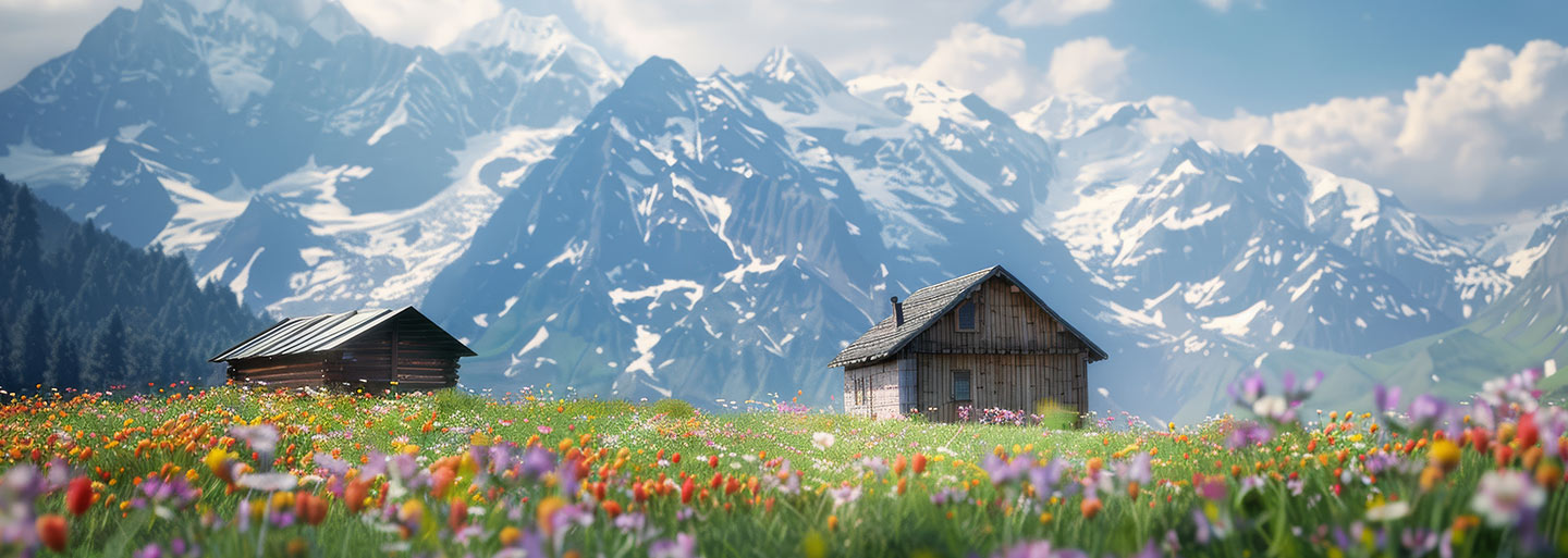 Summer vs Winter in the Alps